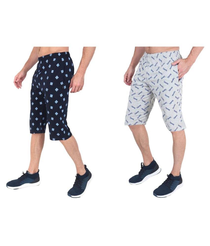     			Zeffit - Multi Cotton Blend Men's Three-Fourths ( Pack of 2 )