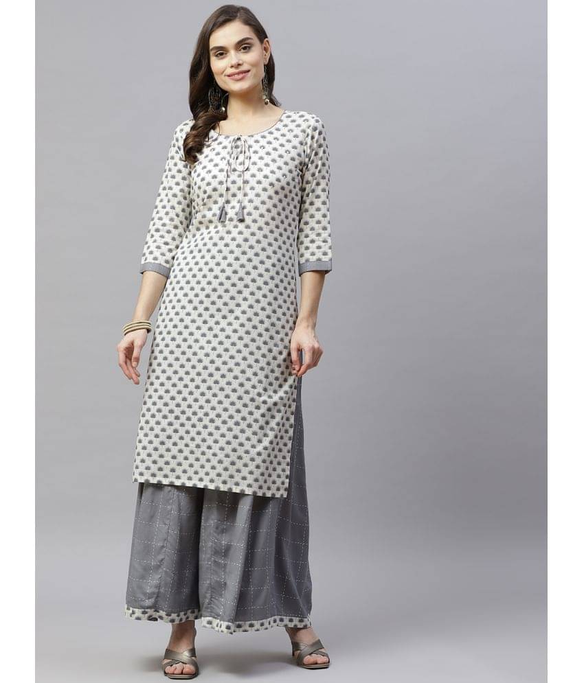     			miravan - Grey Straight Cotton Women's Stitched Salwar Suit ( Pack of 1 )