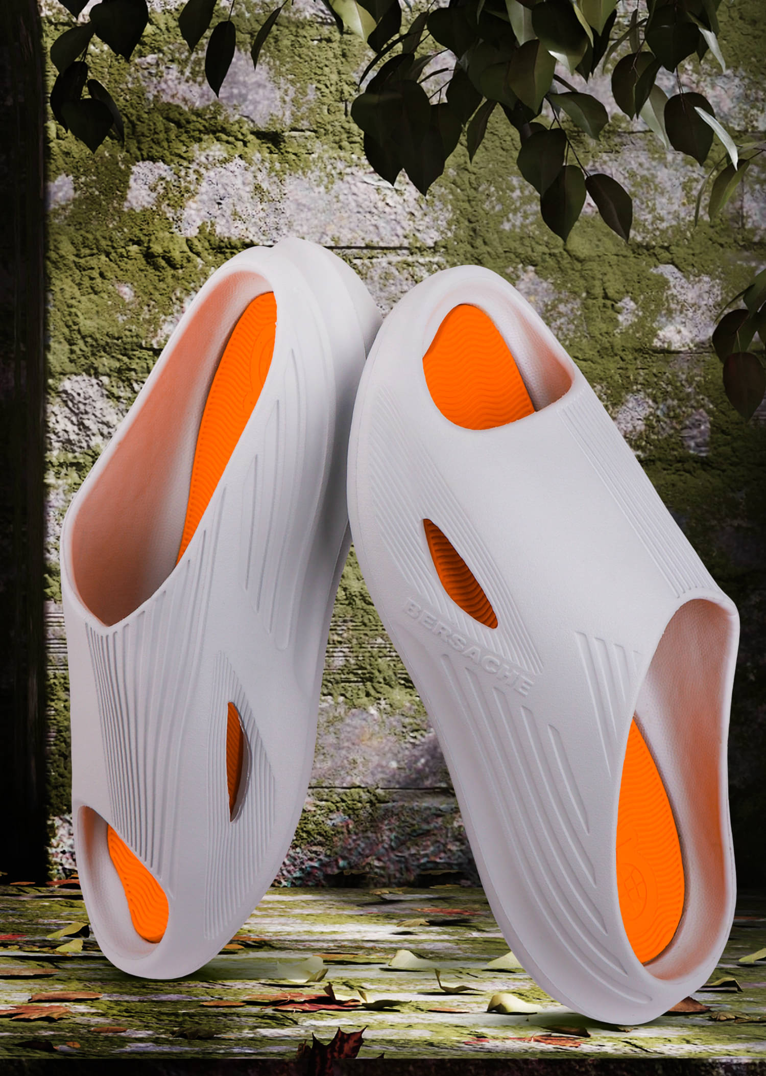     			Bersache Grey Men's Slide Flip Flop