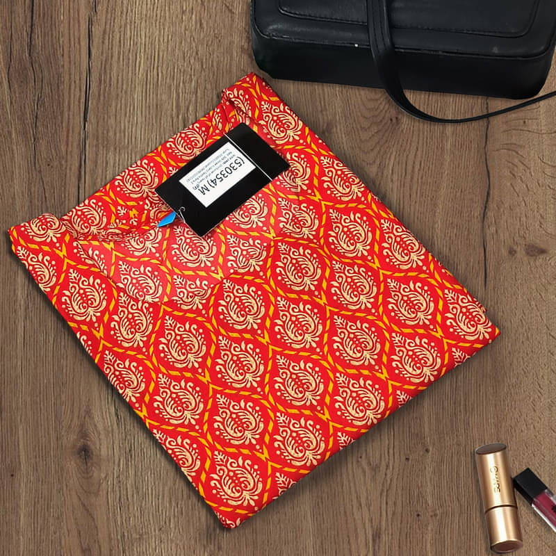     			Ethnic Basket Pack of 1 Crepe Printed A-line Women's Kurti - ( Fluorescent Orange )
