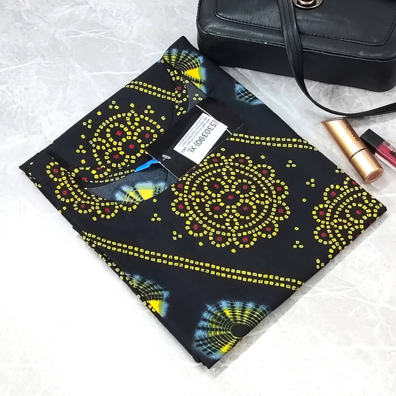 Ethnic Basket Pack of 1 Crepe Printed A-line Women's Kurti - ( Yellow & Black )     			Ethnic Basket Pack of 1 Crepe Printed A-line Women's Kurti - ( Yellow & Black )