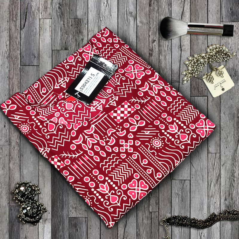 Ethnic Basket Pack of 1 Crepe Printed A-line Women's Kurti - ( Maroon ) Ethnic Basket Pack of 1 Crepe Printed A-line Women's Kurti - ( Maroon )