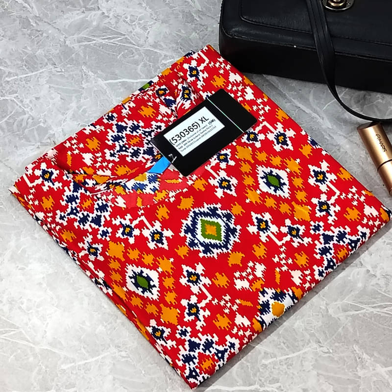 Ethnic Basket Pack of 1 Crepe Printed A-line Women's Kurti - ( Multicolor2 ) Ethnic Basket Pack of 1 Crepe Printed A-line Women's Kurti - ( Multicolor2 )