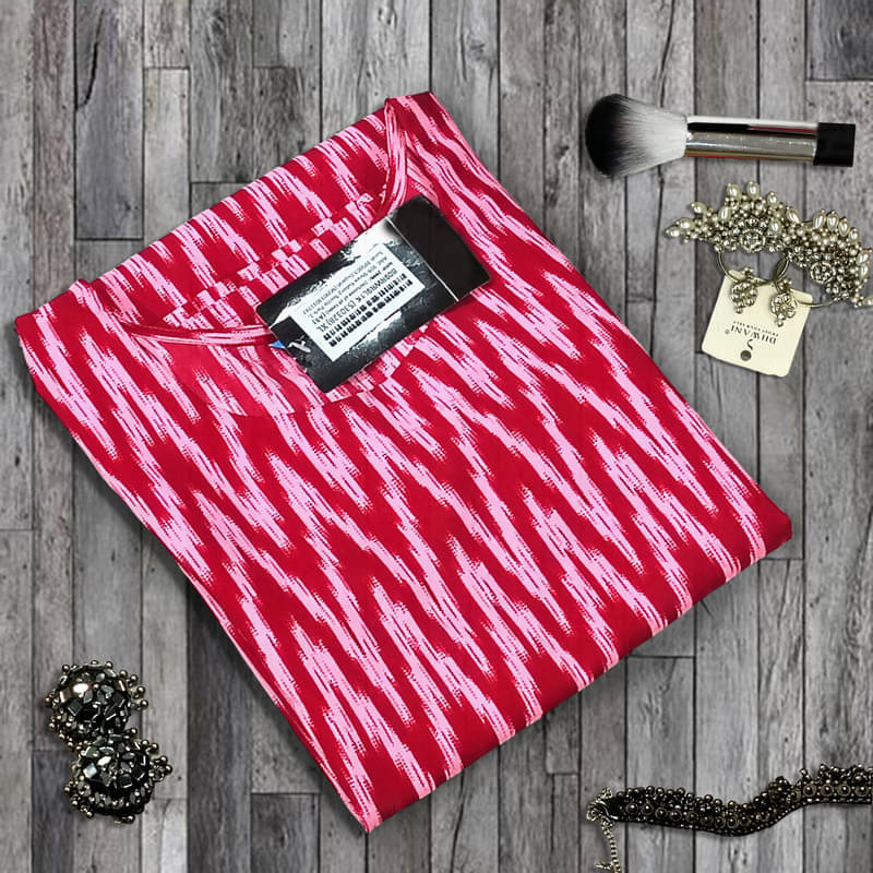 Ethnic Basket Pack of 1 Crepe Printed A-line Women's Kurti - ( Pink )     			Ethnic Basket Pack of 1 Crepe Printed A-line Women's Kurti - ( Pink )