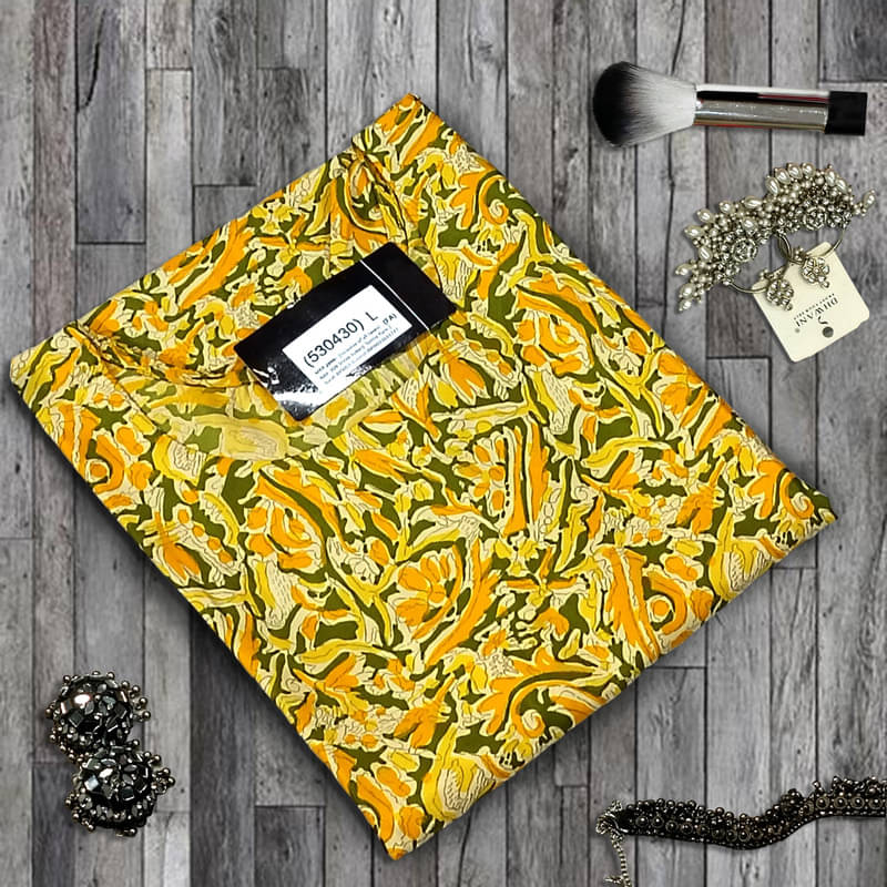     			Ethnic Basket Pack of 1 Crepe Printed A-line Women's Kurti - ( Yellow )