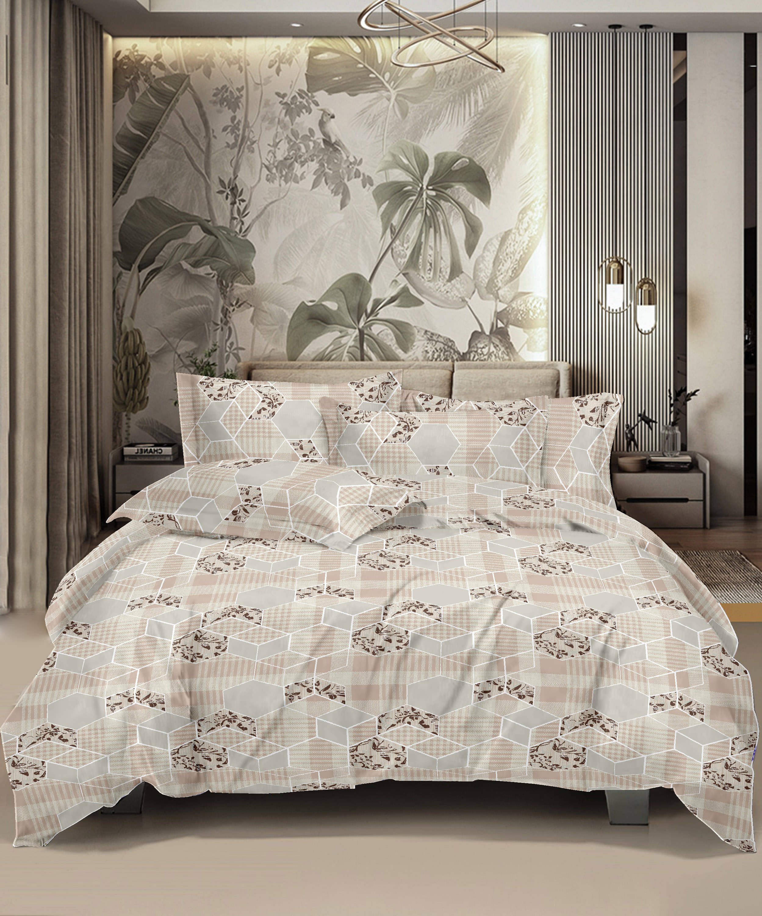     			HONOR YOUR HOME Cotton 1 Double King Bedsheet with 2 Pillow Covers ( Pink )