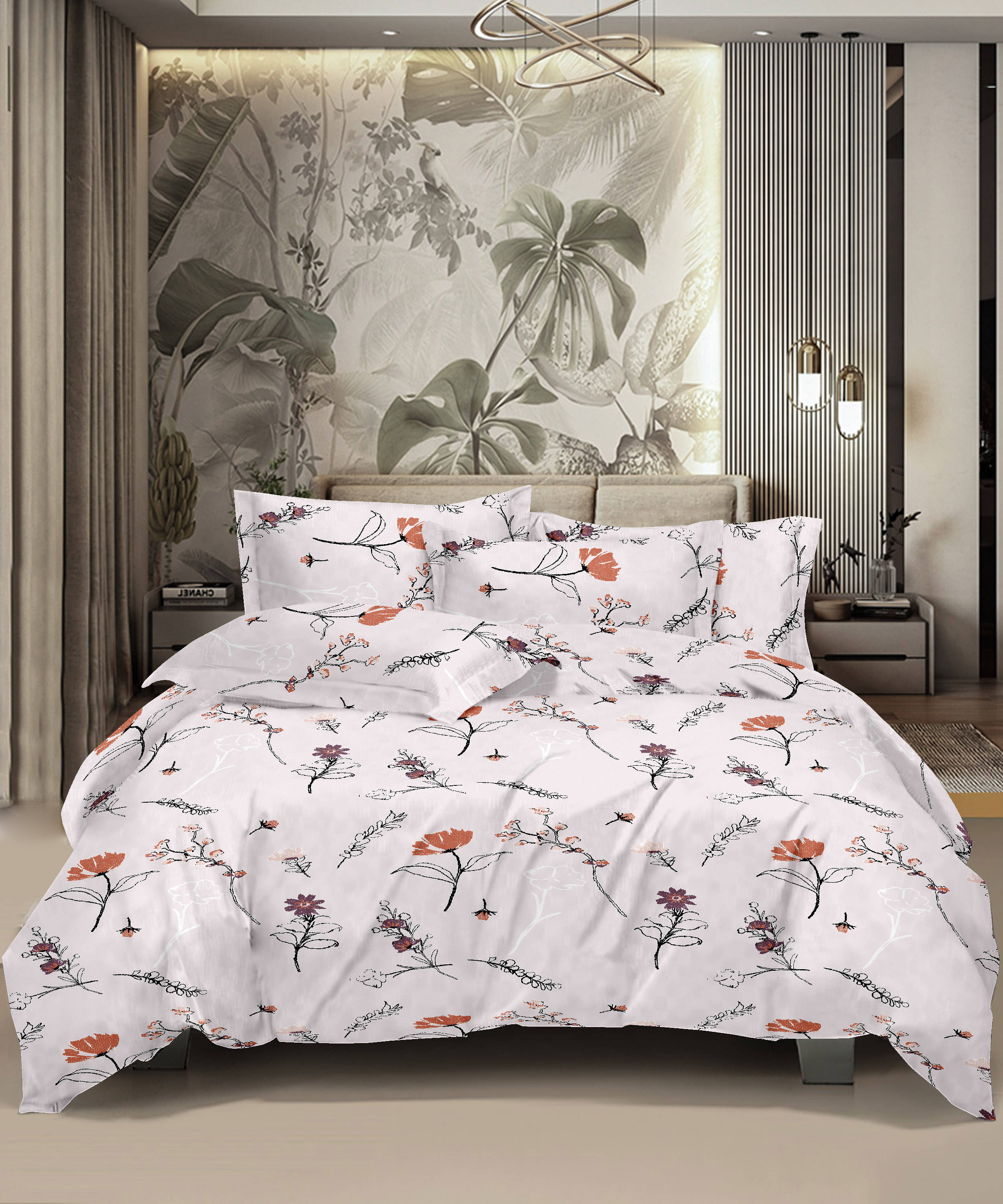     			HONOR YOUR HOME Cotton 1 Double King Bedsheet with 2 Pillow Covers ( Pink )