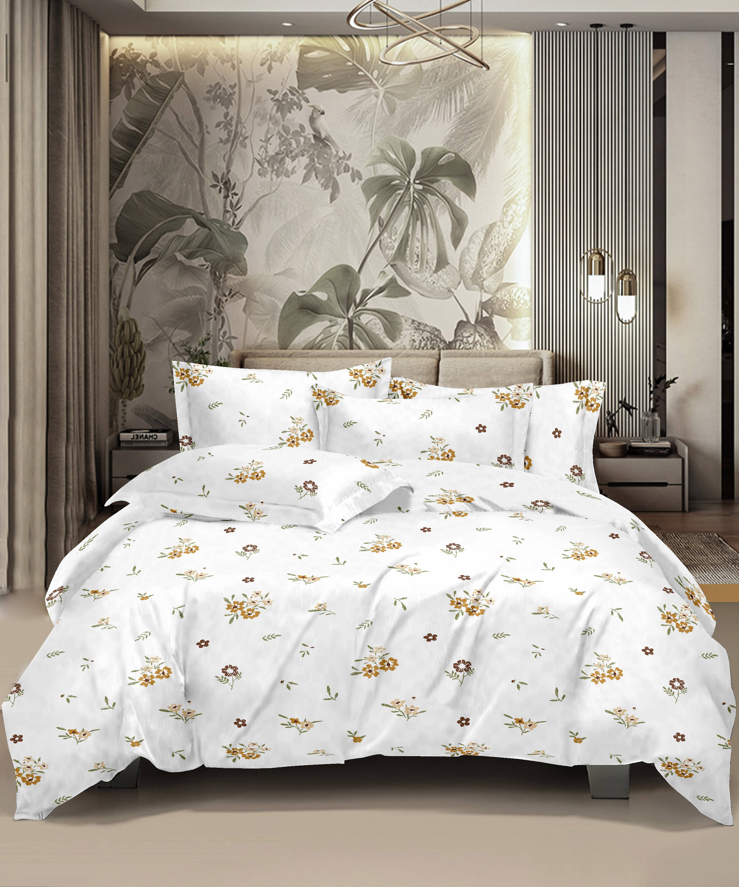     			HONOR YOUR HOME Cotton 1 Double Bedsheet with 2 Pillow Covers ( Off White )