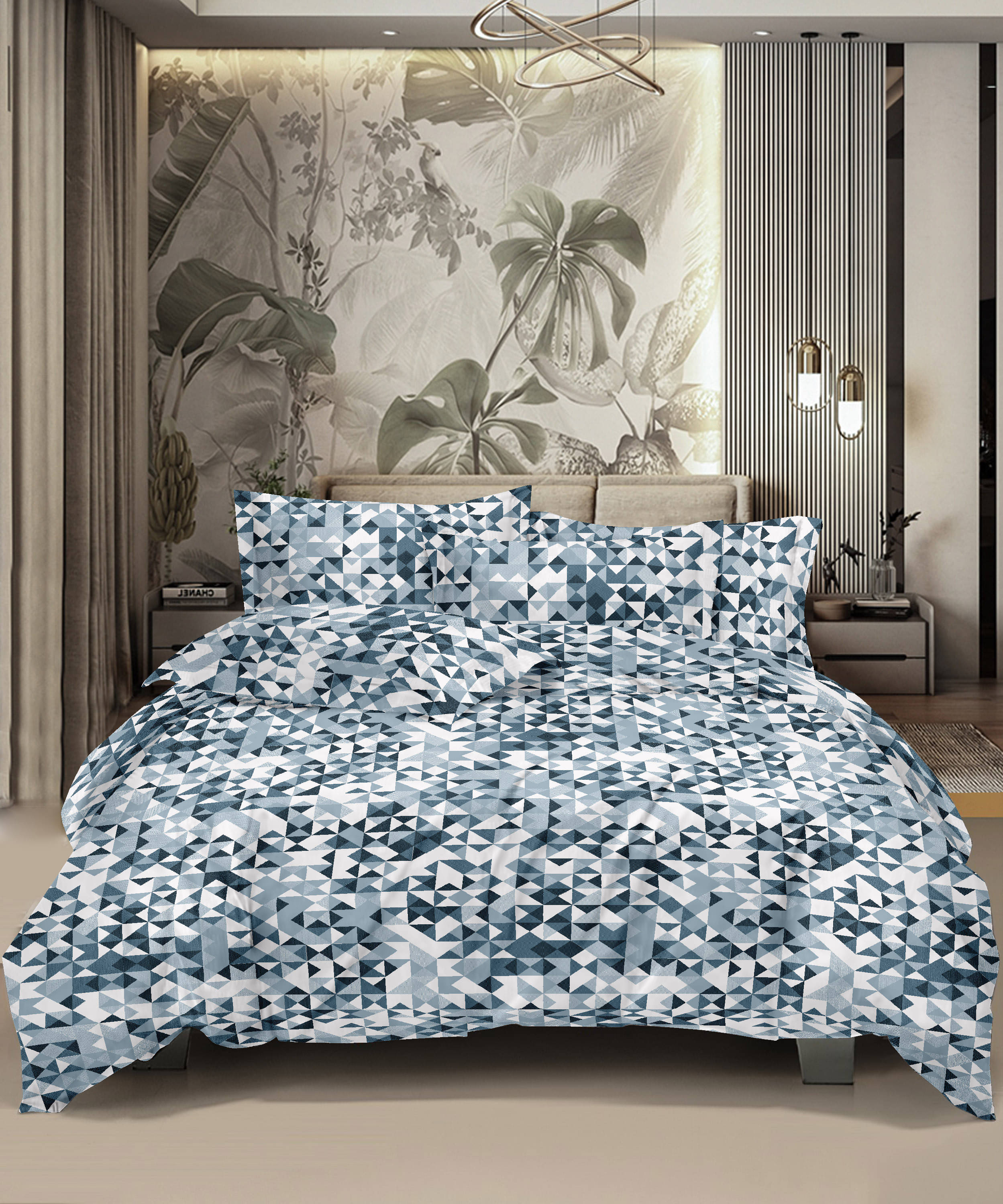     			HONOR YOUR HOME Cotton 1 Double King Bedsheet with 2 Pillow Covers ( Grey )