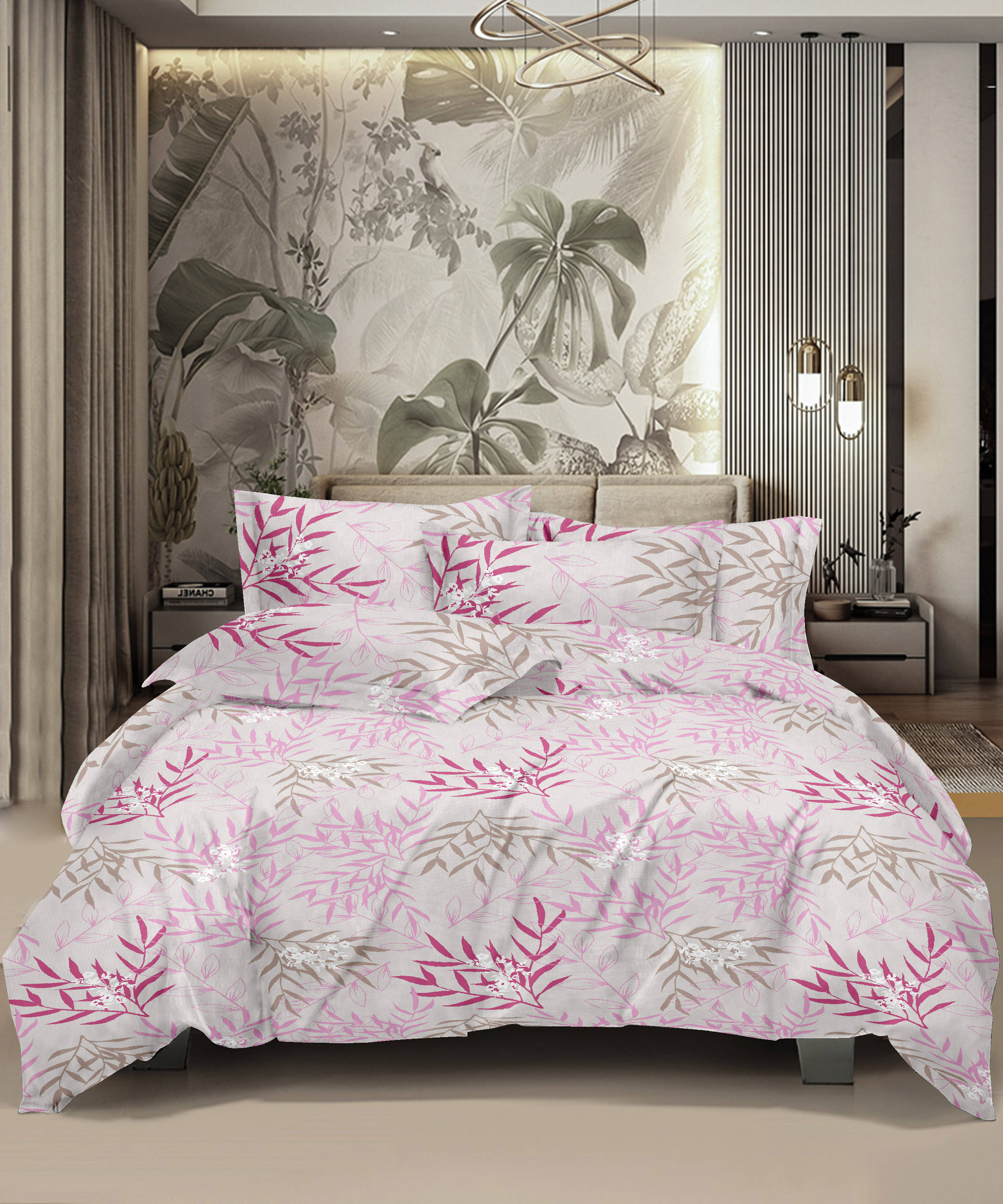     			HONOR YOUR HOME Cotton 1 Double King Bedsheet with 2 Pillow Covers ( Pink )
