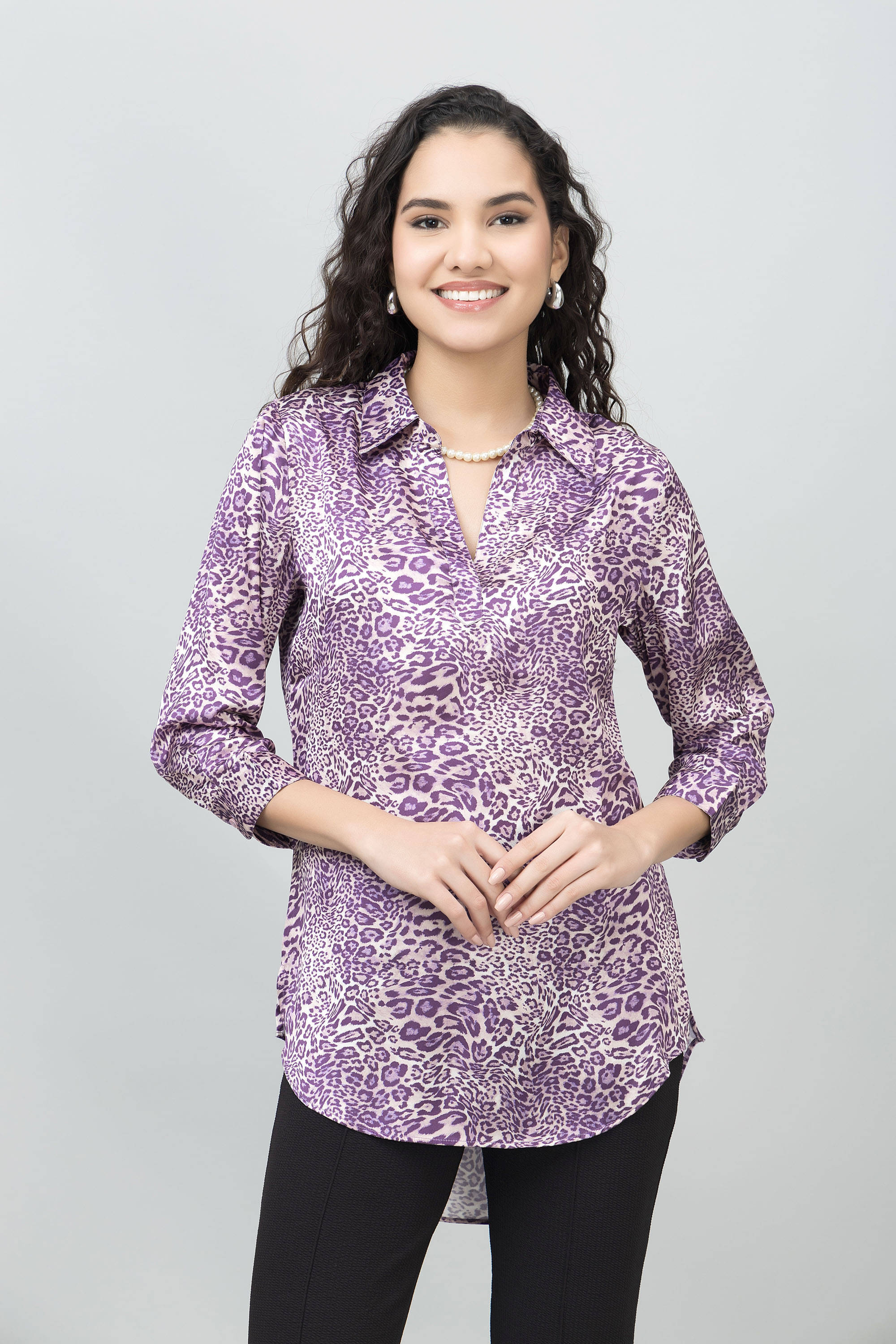     			Purys Women's Satin Regular Top ( Multi Color )