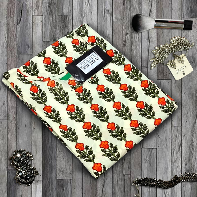 Ethnic Basket Pack of 1 Crepe Printed A-line Women's Kurti - ( Beige )     			Ethnic Basket Pack of 1 Crepe Printed A-line Women's Kurti - ( Beige )