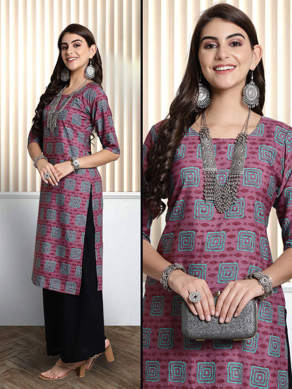 Ethnic Basket Pack of 1 Crepe Printed Nayra Women's Kurti - ( Multicolor4 ) Ethnic Basket Pack of 1 Crepe Printed Nayra Women's Kurti - ( Multicolor4 )
