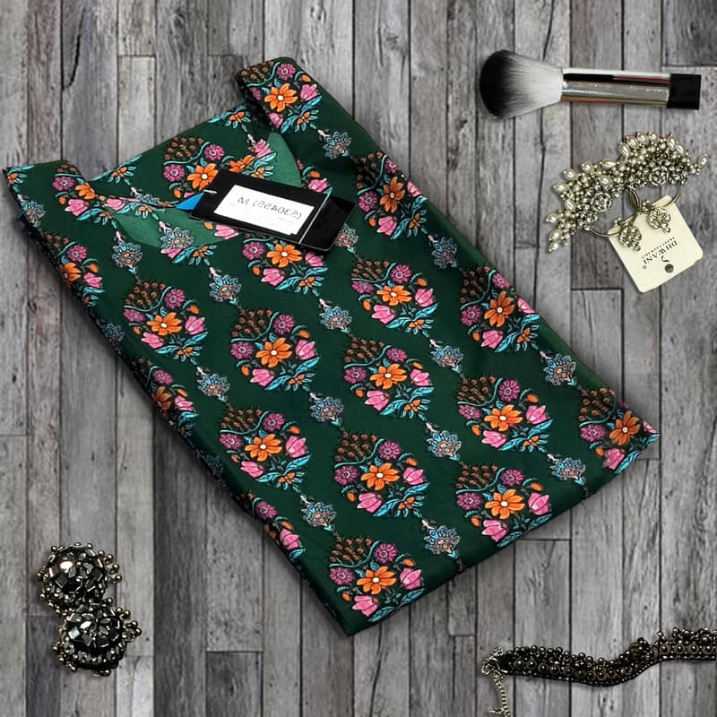     			Ethnic Basket Pack of 1 Crepe Printed A-line Women's Kurti - ( Multicolor5 )