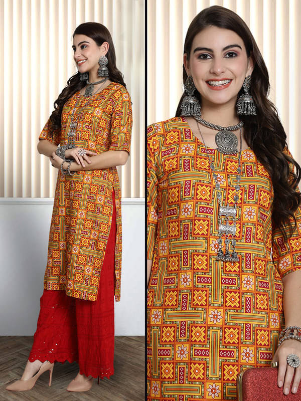 Ethnic Basket Pack of 1 Crepe Printed Nayra Women's Kurti - ( Multicoloured )     			Ethnic Basket Pack of 1 Crepe Printed Nayra Women's Kurti - ( Multicoloured )