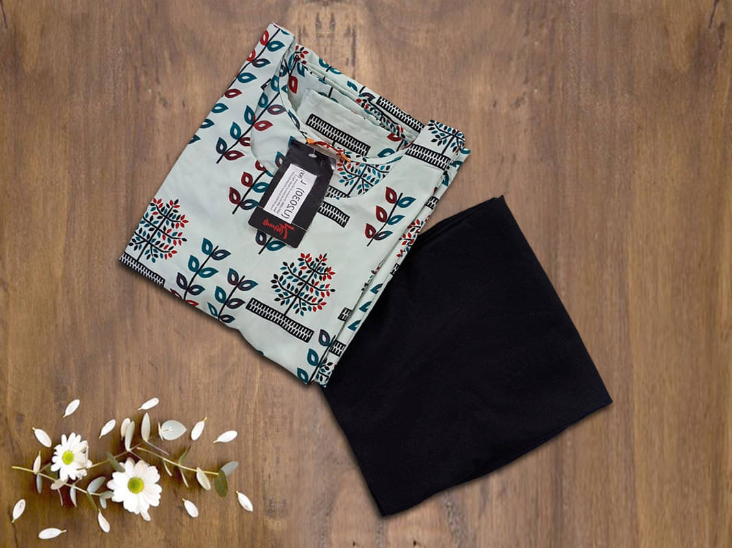 Ethnic Basket Pack of 1 Crepe Self Design A-line Women's Kurti - ( Grey Melange ) Ethnic Basket Pack of 1 Crepe Self Design A-line Women's Kurti - ( Grey Melange )