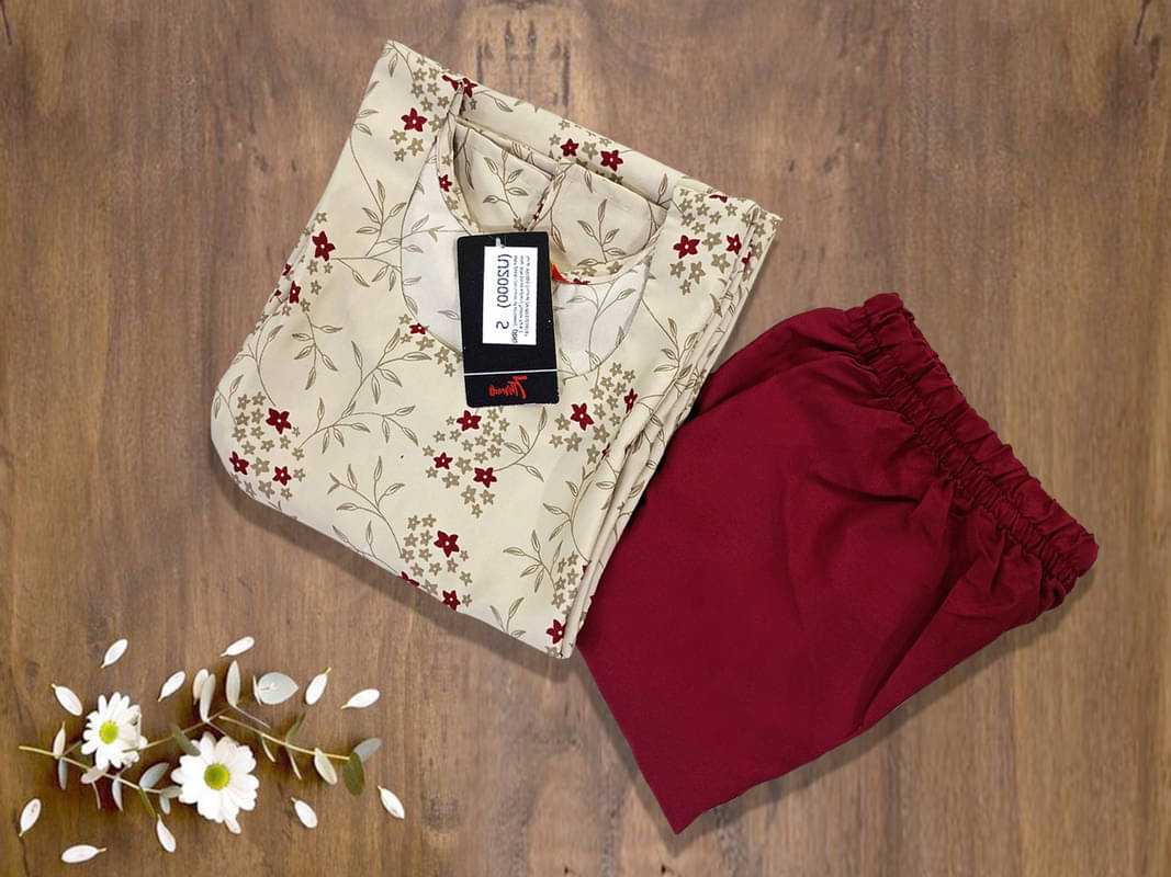 Ethnic Basket Pack of 1 Crepe Self Design A-line Women's Kurti - ( Beige )     			Ethnic Basket Pack of 1 Crepe Self Design A-line Women's Kurti - ( Beige )