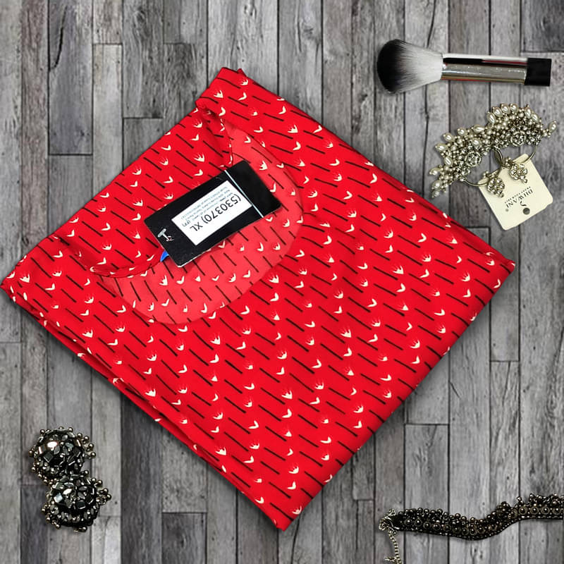 Ethnic Basket Pack of 1 Crepe Printed A-line Women's Kurti - ( Fluorescent Orange ) Ethnic Basket Pack of 1 Crepe Printed A-line Women's Kurti - ( Fluorescent Orange )