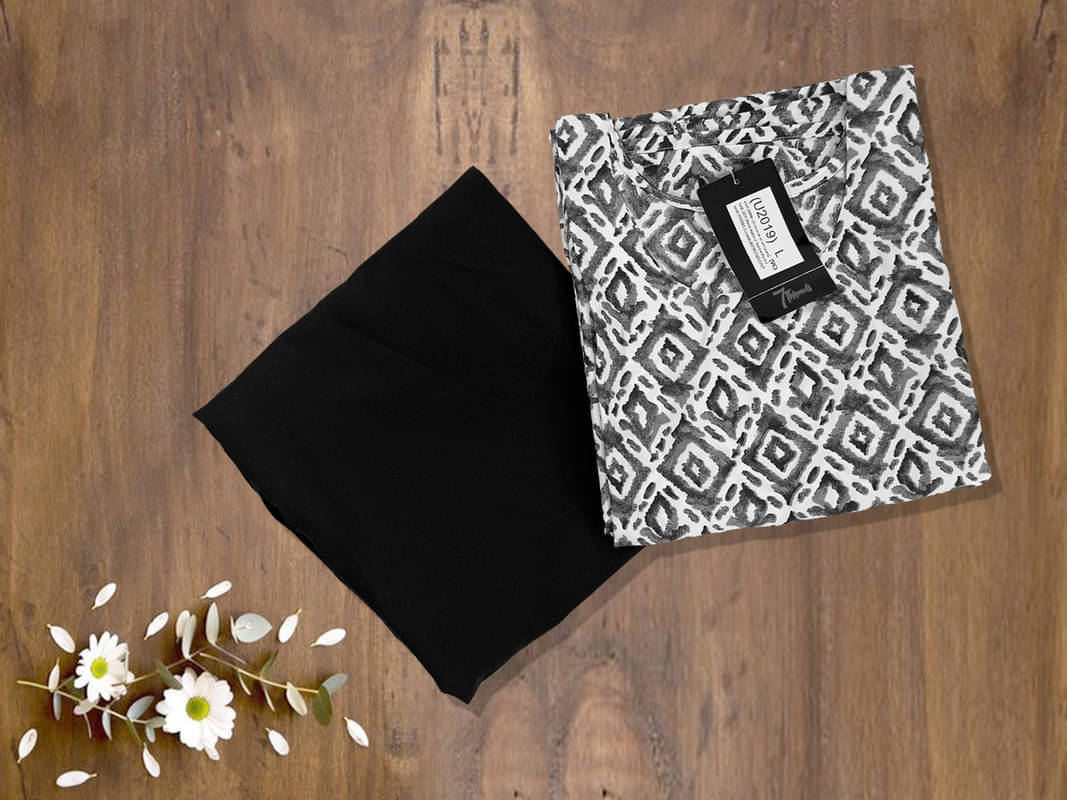     			Ethnic Basket Pack of 1 Crepe Self Design A-line Women's Kurti - ( Black )