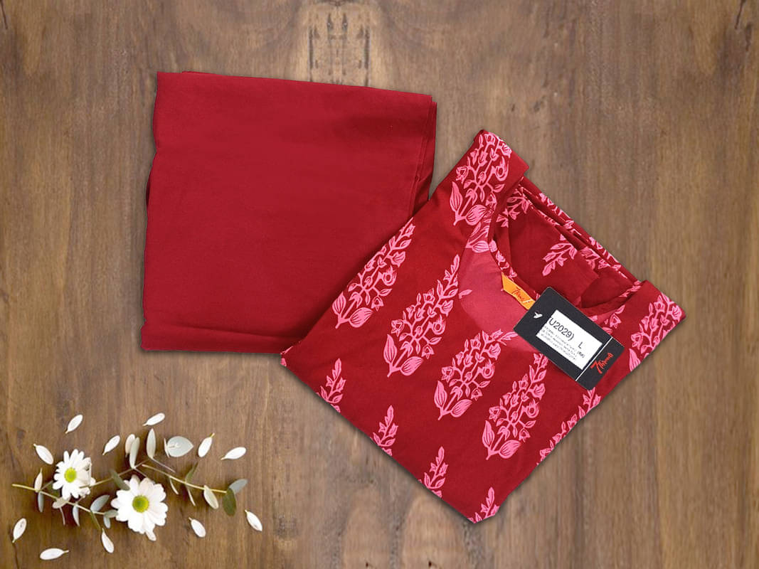 Ethnic Basket Pack of 1 Crepe Self Design A-line Women's Kurti - ( Red )     			Ethnic Basket Pack of 1 Crepe Self Design A-line Women's Kurti - ( Red )