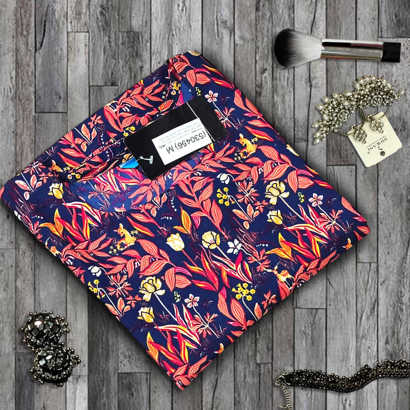 Ethnic Basket Pack of 1 Crepe Printed A-line Women's Kurti - ( Red ) Ethnic Basket Pack of 1 Crepe Printed A-line Women's Kurti - ( Red )