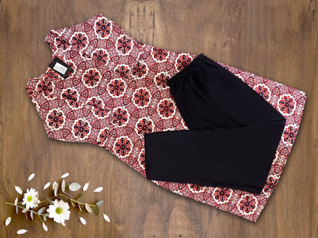     			Ethnic Basket Pack of 1 Crepe Self Design A-line Women's Kurti - ( Pink )