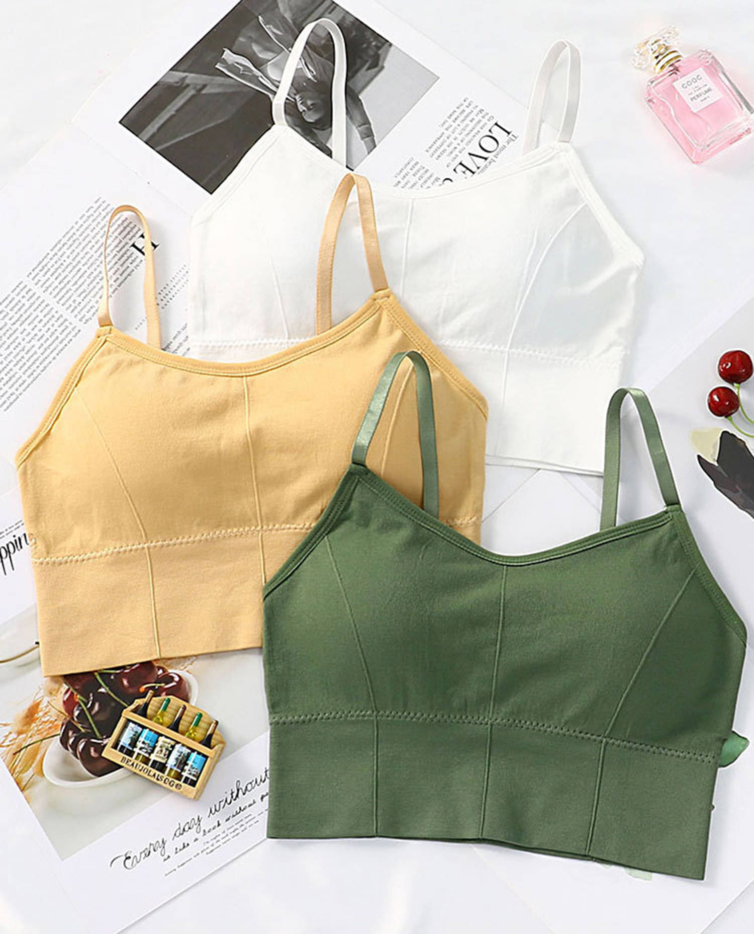 3Mads Pack of 3 Cotton Blend Removable Padding Women's Cami bra ( Multicolor2 ) GBra013_W_SK_DG 3Mads Pack of 3 Cotton Blend Removable Padding Women's Cami bra ( Multicolor2 ) GBra013_W_SK_DG