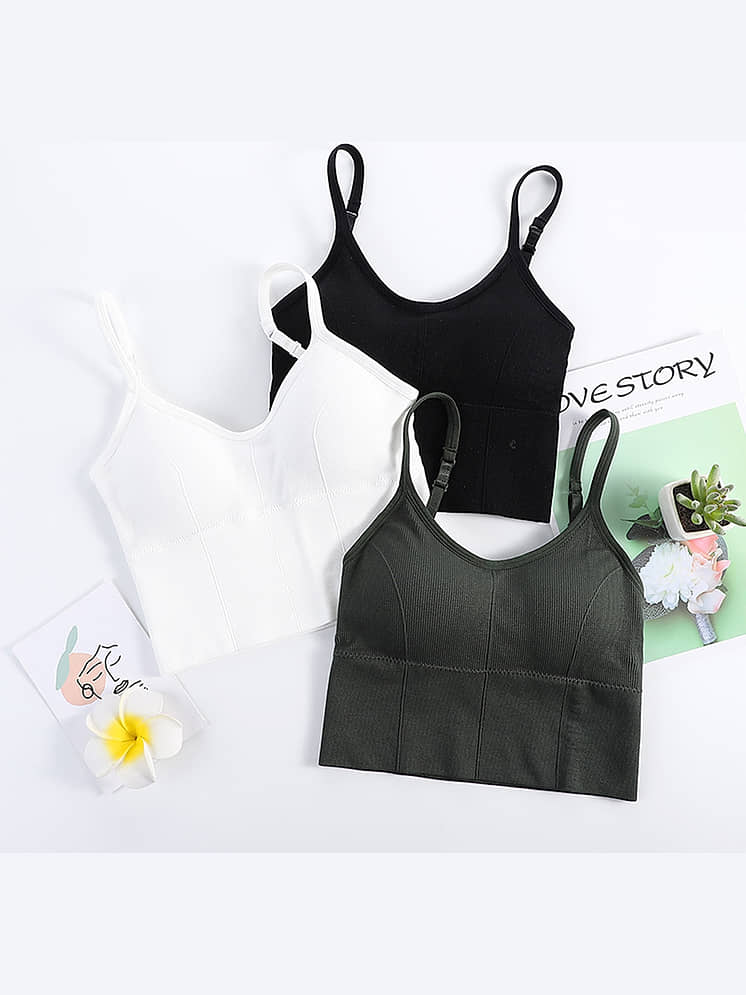 C9 Airwear Black Nylon Non Padded Women's Sports Bra Pack of