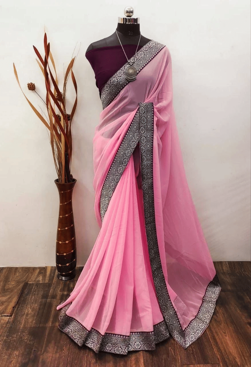 A TO Z CART Banarasi Silk Woven Saree With Unstitched Blouse Piece ( Pink ) A TO Z CART Banarasi Silk Woven Saree With Unstitched Blouse Piece ( Pink )