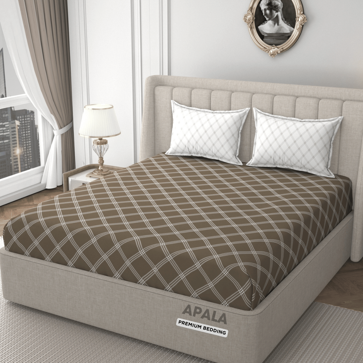     			Apala Microfiber 1 Double Bedsheet with 2 Pillow Covers ( Gray )