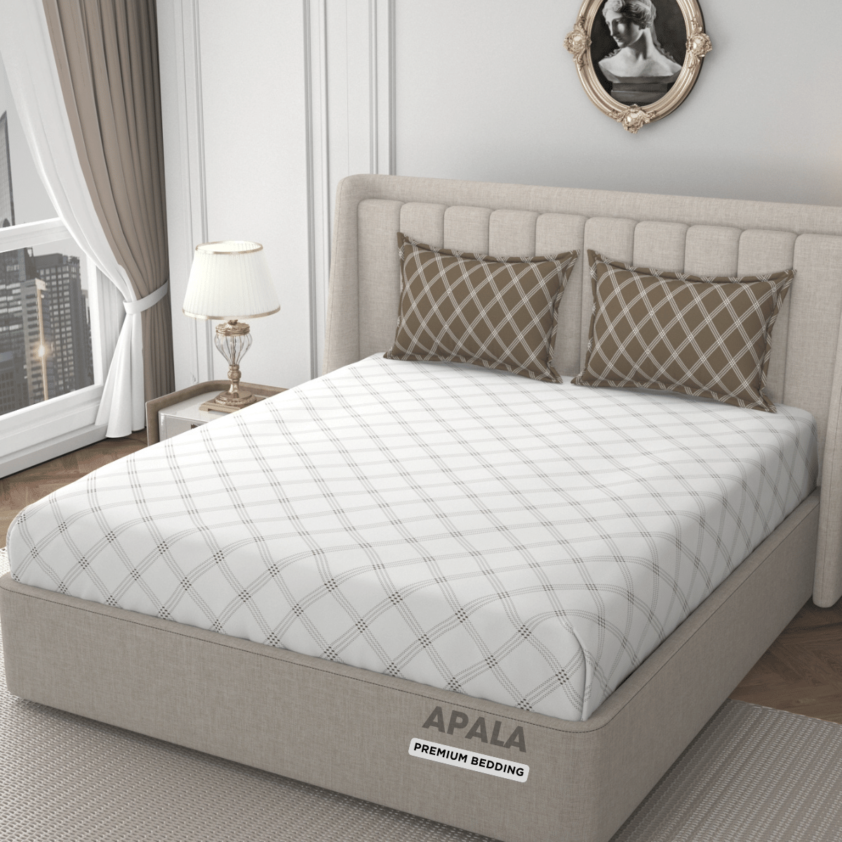Apala Microfiber 1 Double Bedsheet with 2 Pillow Covers ( Grey ) Apala Microfiber 1 Double Bedsheet with 2 Pillow Covers ( Grey )