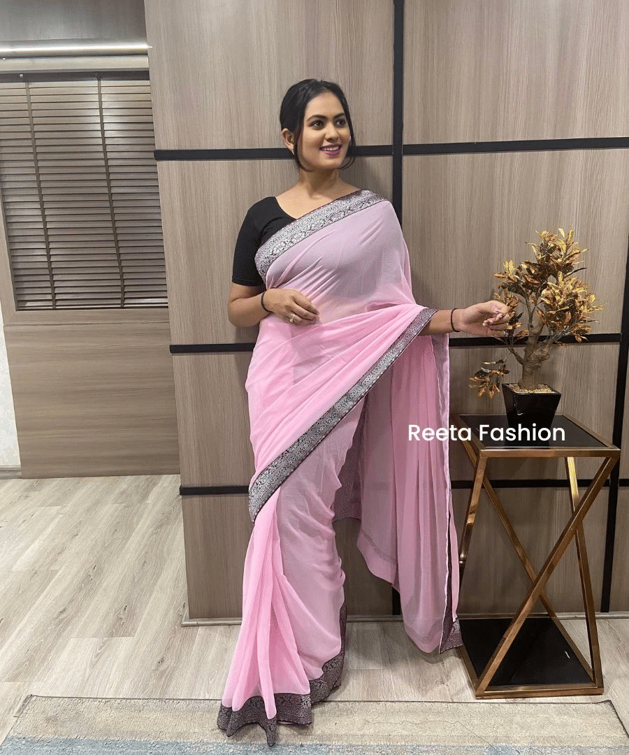 Apnisha Banarasi Silk Solid Saree With Unstitched Blouse Piece ( Pink ) Apnisha Banarasi Silk Solid Saree With Unstitched Blouse Piece ( Pink )