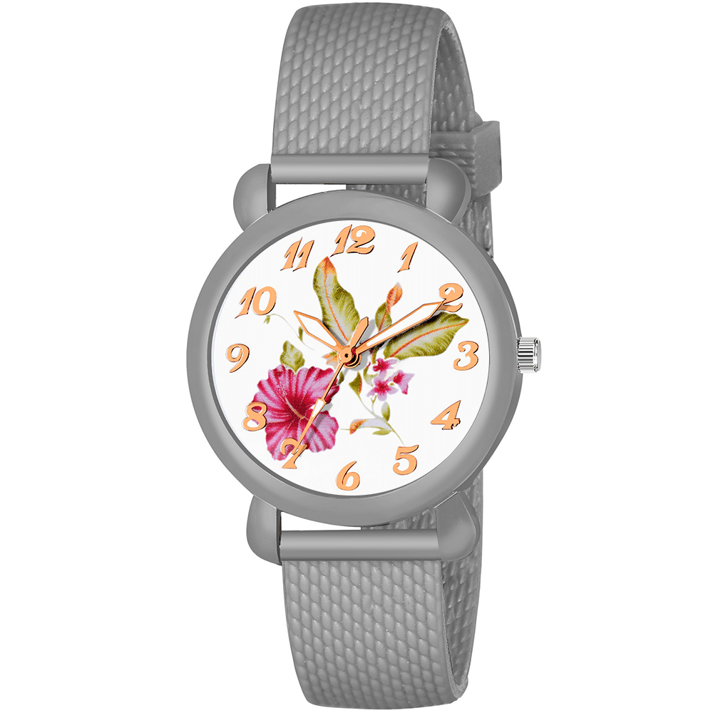     			DECLASSE Light Grey Rubber Analog Womens Watch