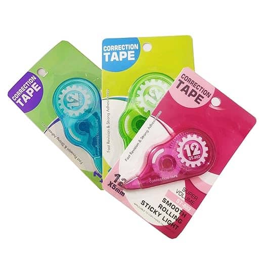 Eclet Multicolor Single Sided Correction Tape ( Pack of 3 )