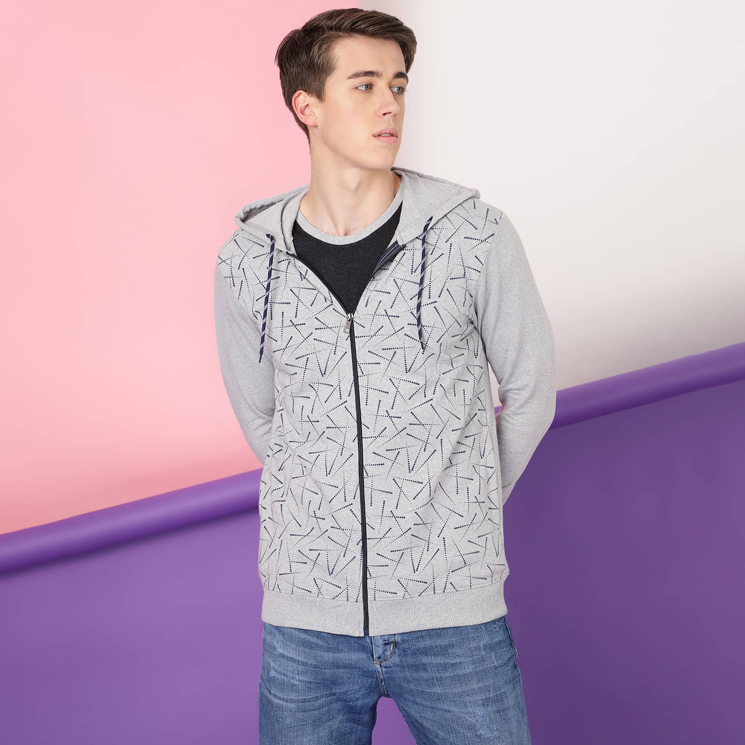 FTX Fleece Men's Casual Jacket - Grey ( Pack of 1 )     			FTX Fleece Men's Casual Jacket - Grey ( Pack of 1 )