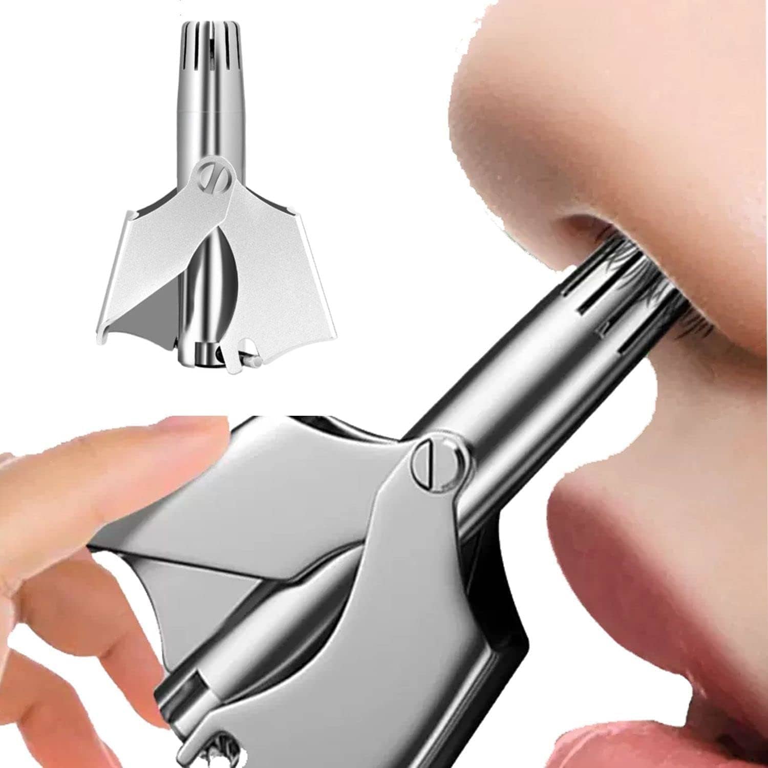Flyhomes Hair Nose Remover Silver Corded,Cordless Nose Trimmer With 60 minutes Runtime