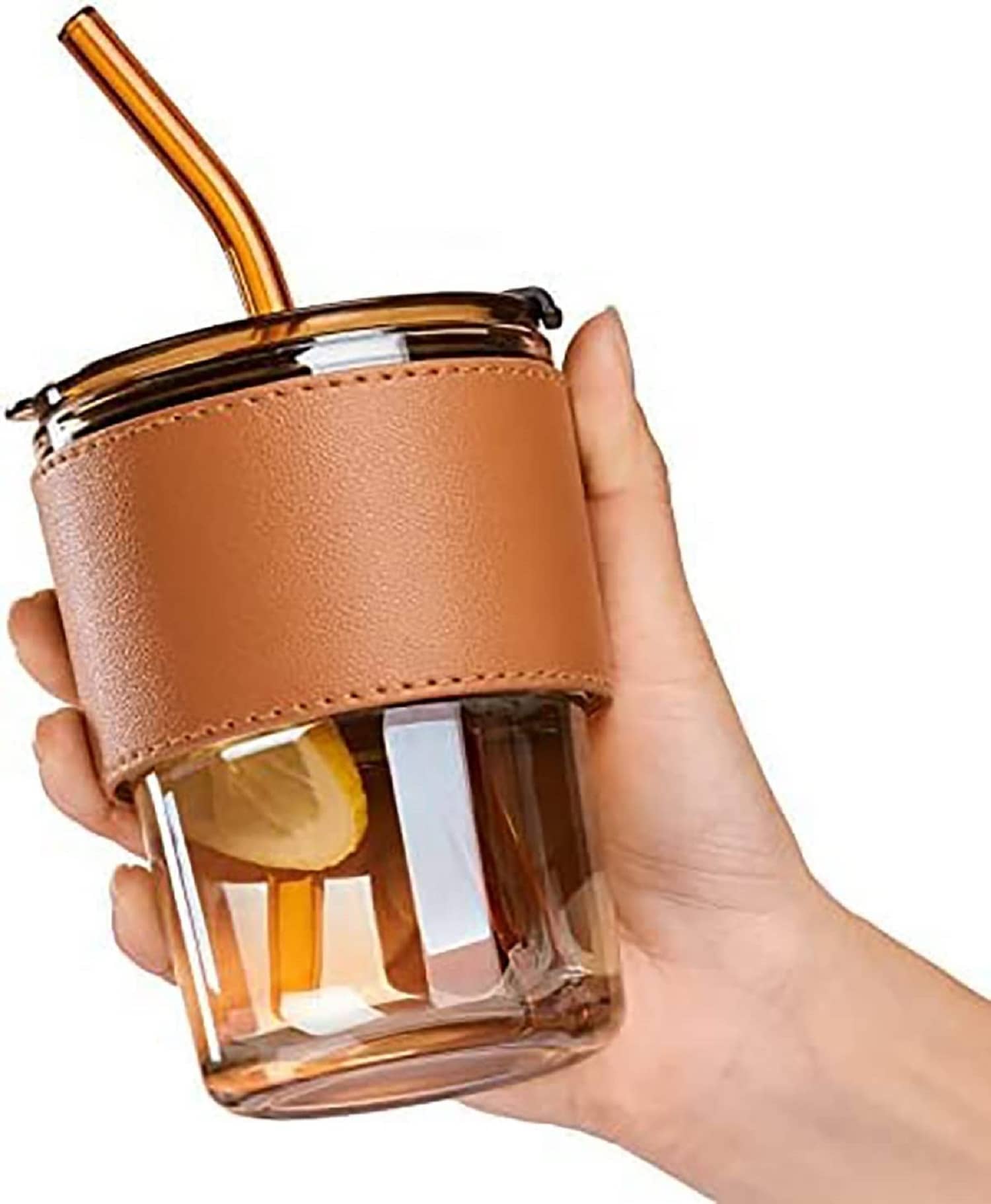 GKBOSS ‎Leather  Coffee Cup Polycarbonate Travel Mug 400 mL ( Pack of 1 )