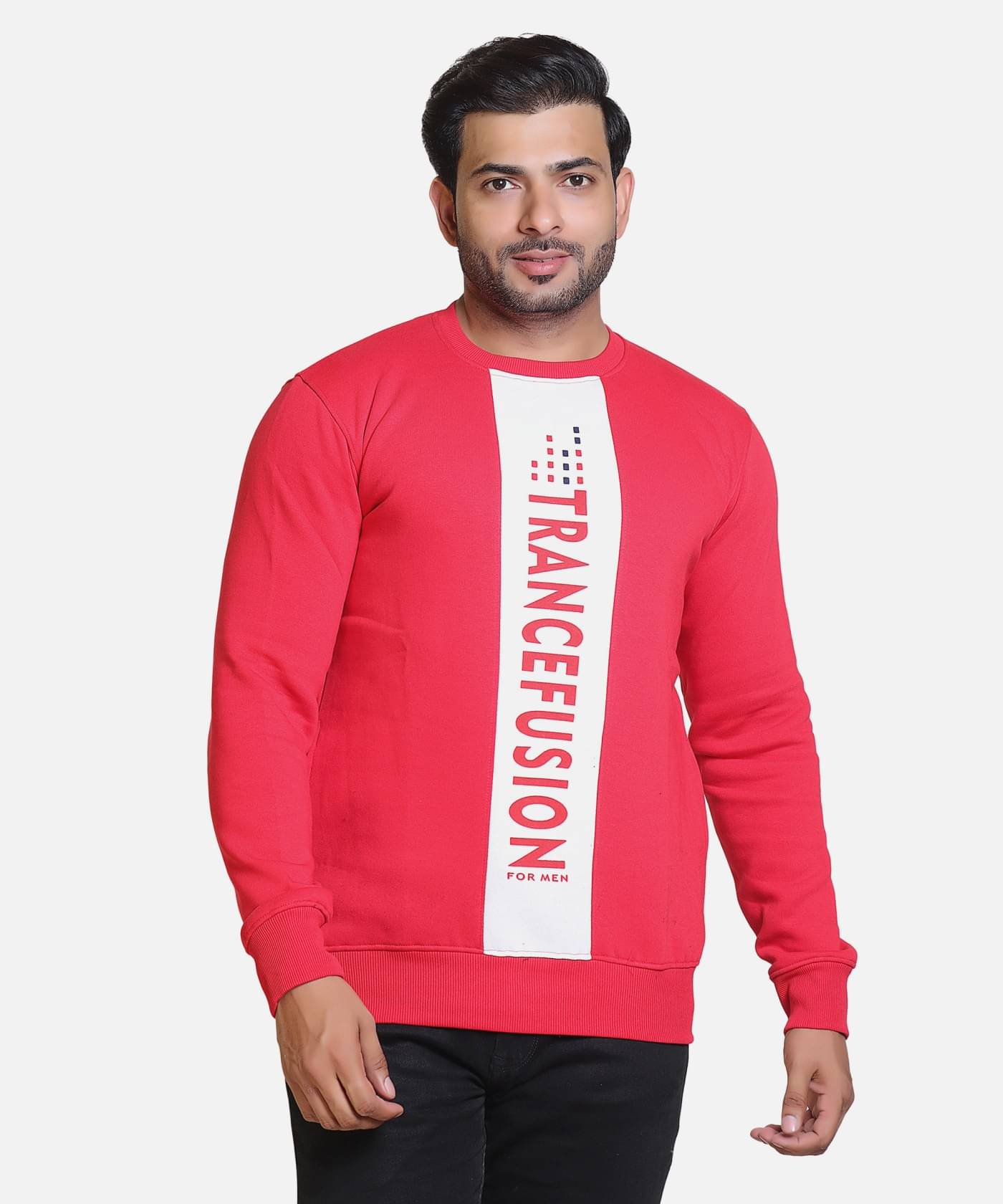     			HeteShe Fleece Round Neck Men's Sweatshirt - Red ( Pack of 1 )