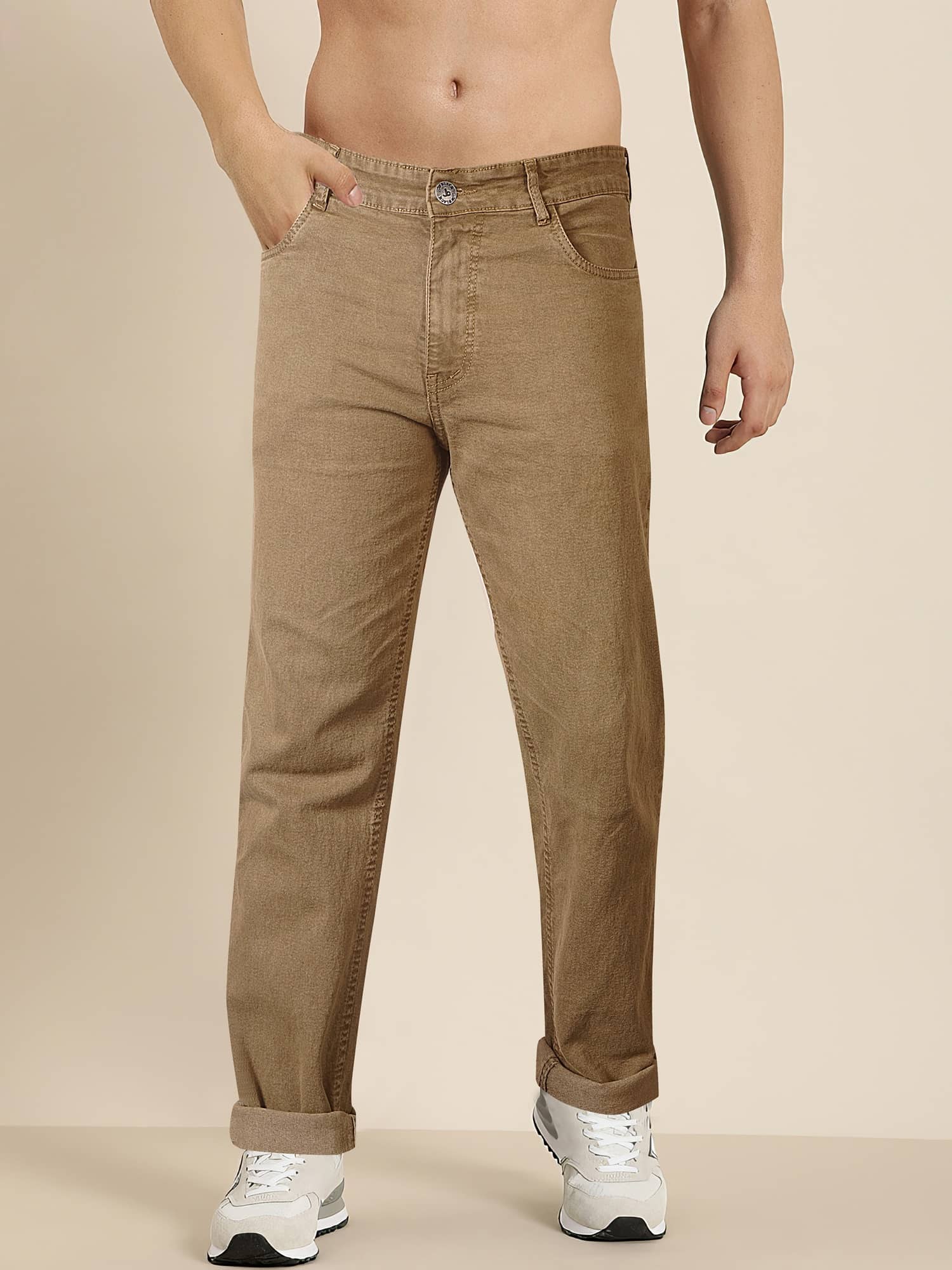 JB JUST BLACK Regular Fit Solid Men's Jeans - Brown ( Pack of 1 ) - Jeans | Buy online on ZillyBuy