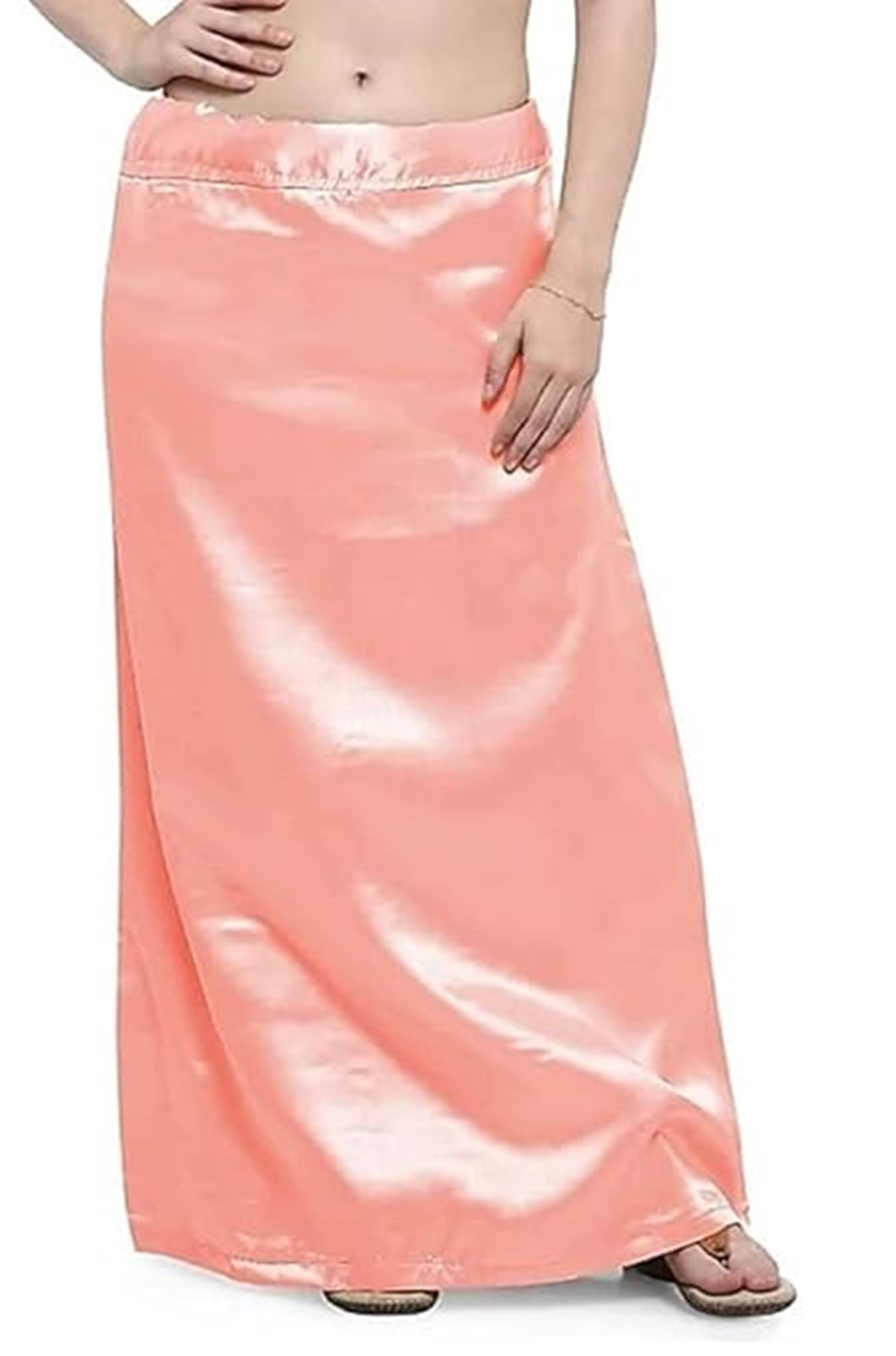     			JTG enterprises Peach Satin Petticoat - Single