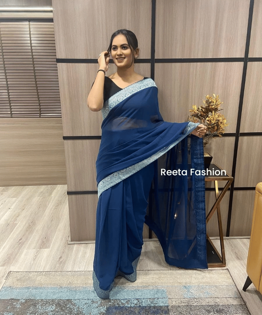 JULEE Banarasi Silk Solid Saree With Unstitched Blouse Piece ( Rama ) JULEE Banarasi Silk Solid Saree With Unstitched Blouse Piece ( Rama )