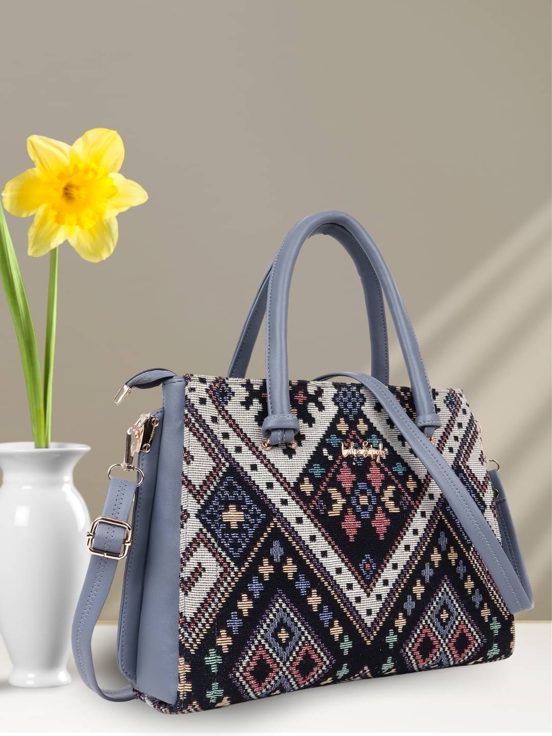     			LIKE STYLE Handheld Bag Jute Set of 1 ( Dark Grey )