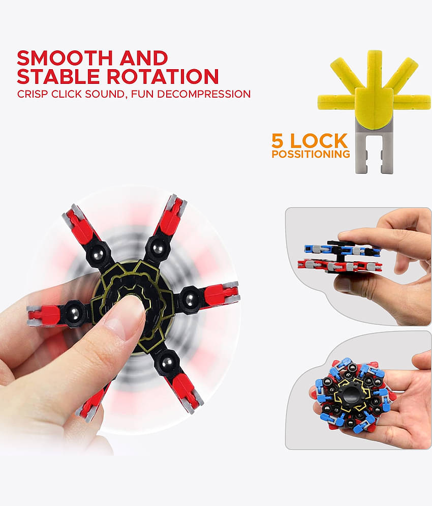 NHR 2 Pack Spinner Fingertip Toys for Kids Transform Robot Stress Relief Toys Pocket Toys Boys and Girls Gift Birthday Party Games (2 PCS in 1)