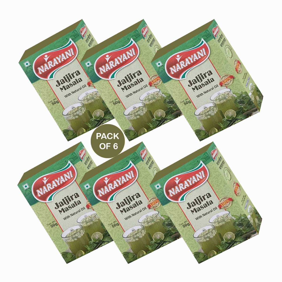 Narayani Spices Jaljira Masala Combo 50gmX6 Pack Masala 300 gm Narayani Spices Jaljira Masala Combo 50gmX6 Pack Masala 300 gm