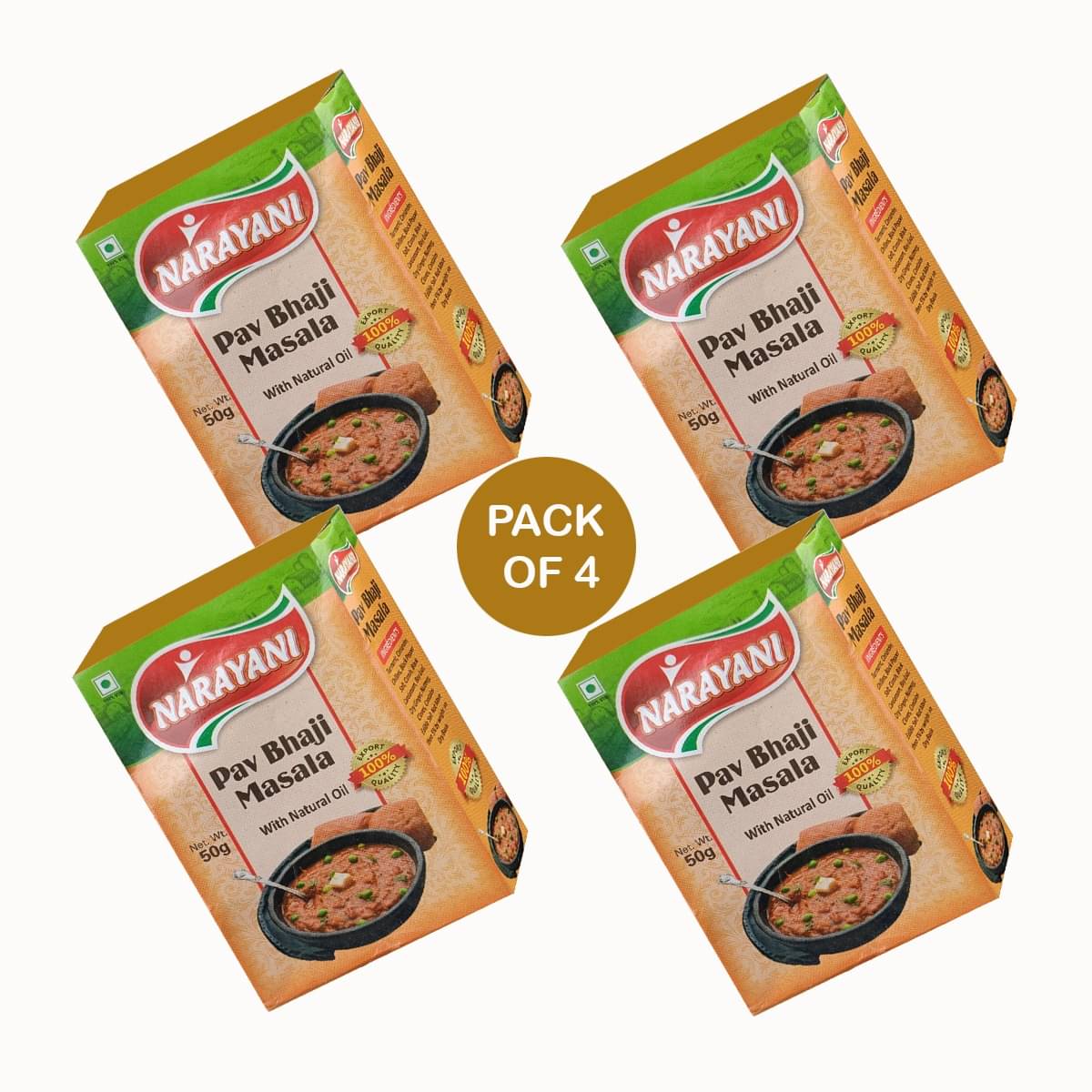     			Narayani Spices Pav Bhaji Masala Combo 50gmX4 Pack Masala 200 gm