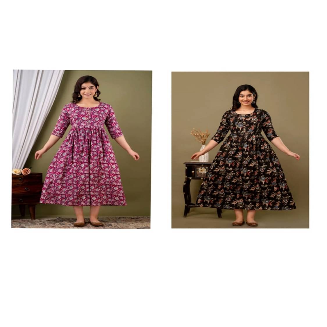     			Nevisha Style Multi Color Cotton Maternity Kurta Pack of 2