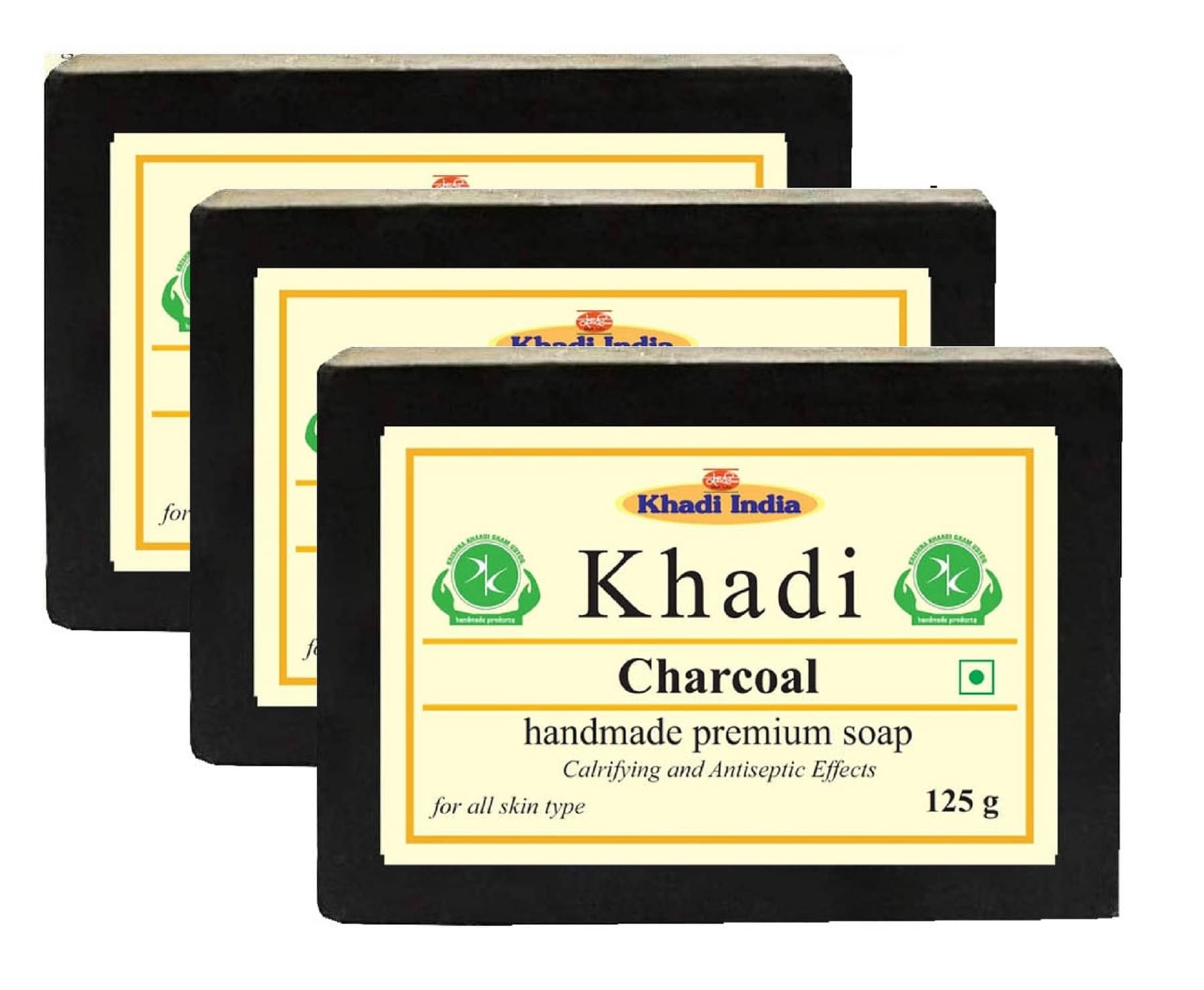     			Premium Khadi Freshness Charcoal Soap for All Skin Type ( Pack of 3 )