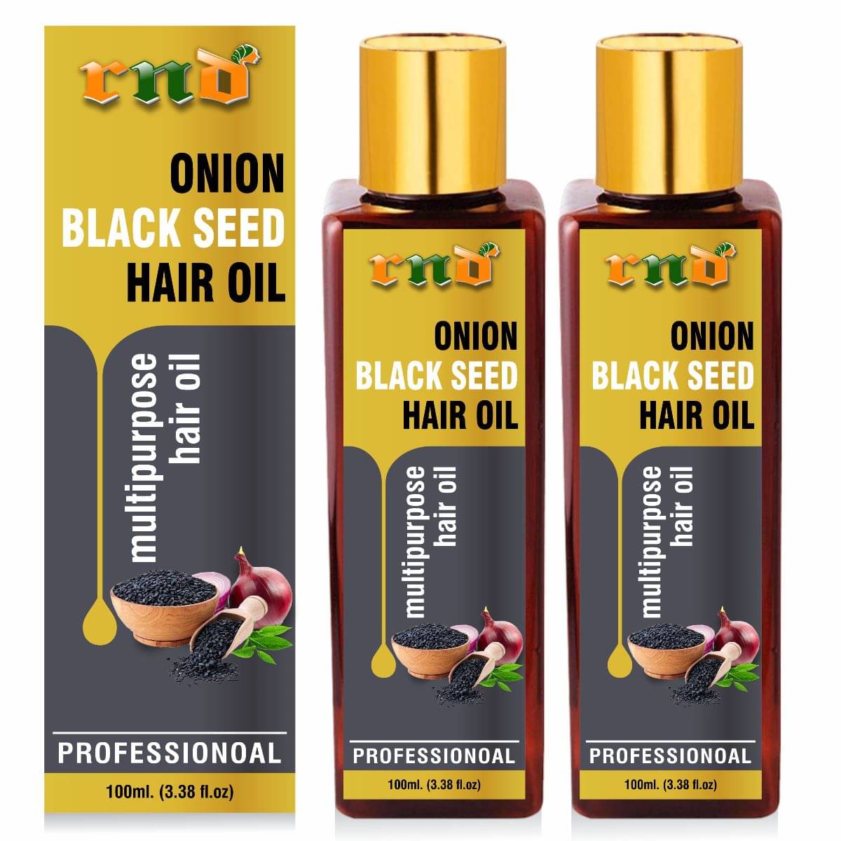     			Onion Black Seed Hair Oil For Hair Growth, Control Hair Fall & Dandruff (Pack of 2) Hair Oil