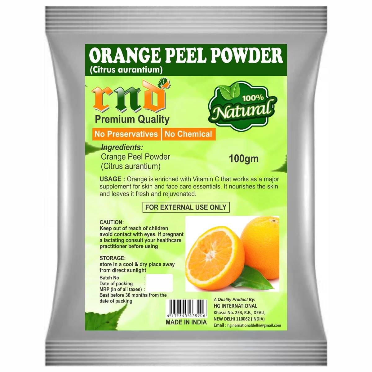     			Organic Orange Peel Powder for Skin