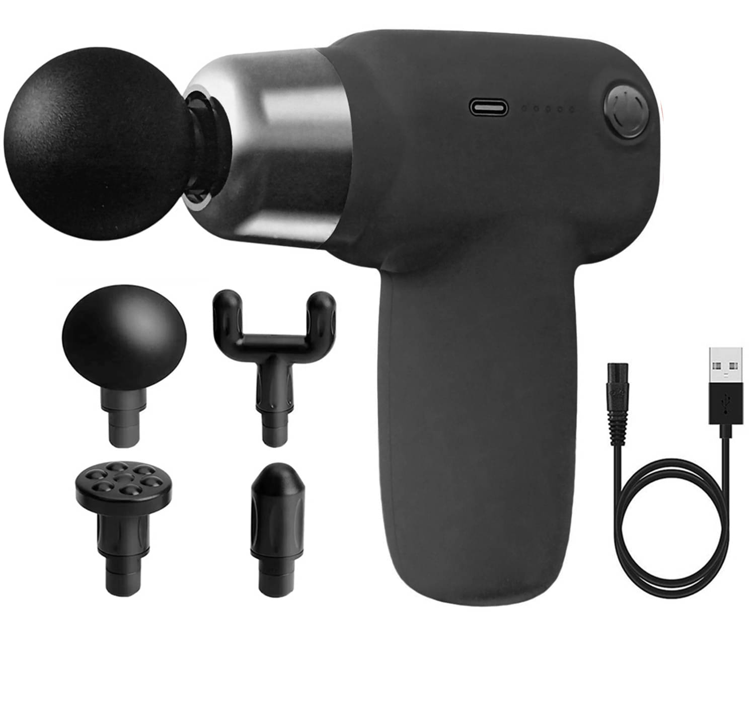 Retailstore 4 in 1 Cordless Powerful Black Battery Operated Massagers Retailstore 4 in 1 Cordless Powerful Black Battery Operated Massagers